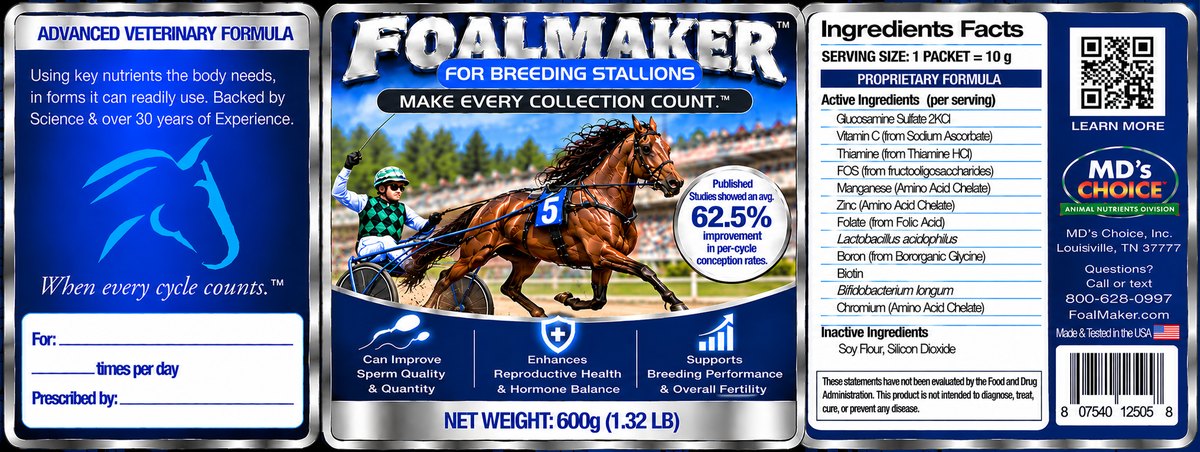 FoalMaker for Breeding Stallions wrap label